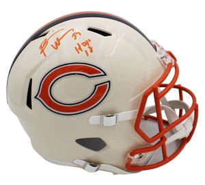 Brian Urlacher Signed Chicago Bears Retro Helmet (HOF 18 Inscription)

