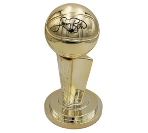 Larry Bird Signed 12" Larry O'Brien Trophy, Boston Celtics Champions Memorabilia
