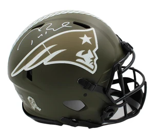 Tom Brady Signed Patriots Salute to Service Helmet (Speed Authentic)