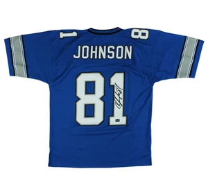 Calvin Johnson Signed Detroit Lions Mitchell & Ness Blue Jersey (Autographed)