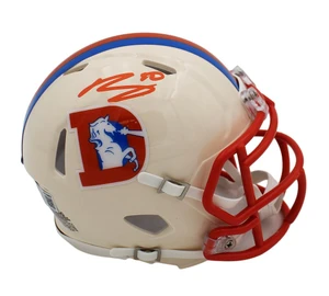 Bo Nix Signed Denver Broncos Speed Retro Mini Helmet (Autographed Memorabilia)