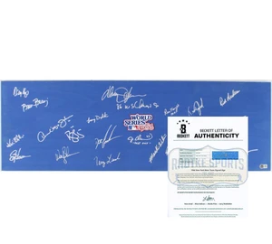 1986 New York Mets World Series Signed Display Board (12x36) with Patch
