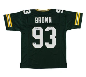 Gilbert Brown Signed Green Bay Custom Green Jersey SB XXXI Champs Inscription Autographed Packers Memorabilia Fan Gift
