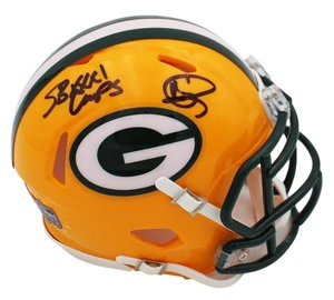Andre Rison Signed Green Bay Packers Speed NFL Mini Helmet SB XXXI Champs Inscription Autographed Fan Gift Display

