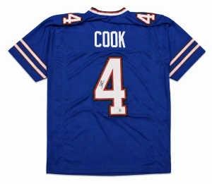 James Cook Signed Buffalo Bills Custom Jersey (XL, Sewn)