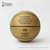 Full design view of the New York Knicks Gold Edition Championship Basketball mockup, showing the Road to the NBA Championship panel with scores and opponents, Knicks championship logo, championship date and clinching game location, Wilson branding, NBA logo, Gold Edition details, and Limited Edition of 2,026 marking. Mockup artwork shown; final artwork pending licensing approval.