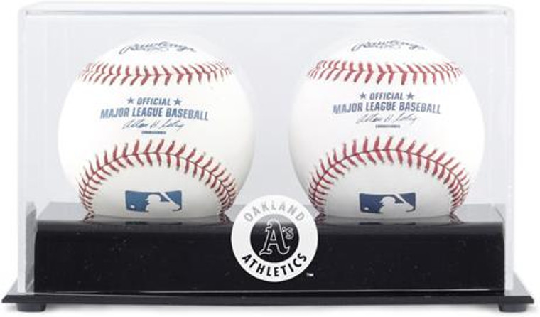 Deluxe MLB Two Baseball Cube Athletics Display Case