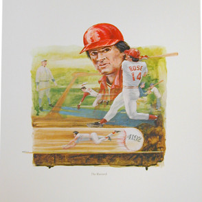 Pete Rose Lithograph "The Record" 28x32