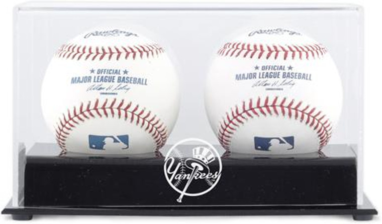 Deluxe MLB Two Baseball Cube Yankees Display Case