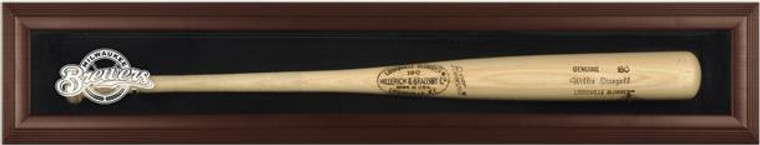 Brown Framed MLB Single Bat Brewers Display Case