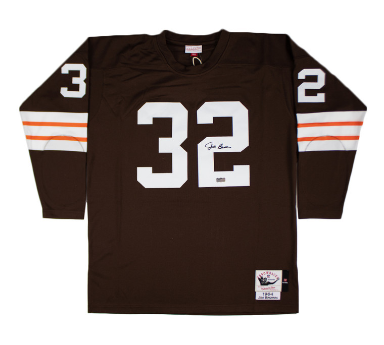 Jim Brown Signed Cleveland Browns Mitchell & Ness Authentic Brown Long Sleeve NFL Jersey