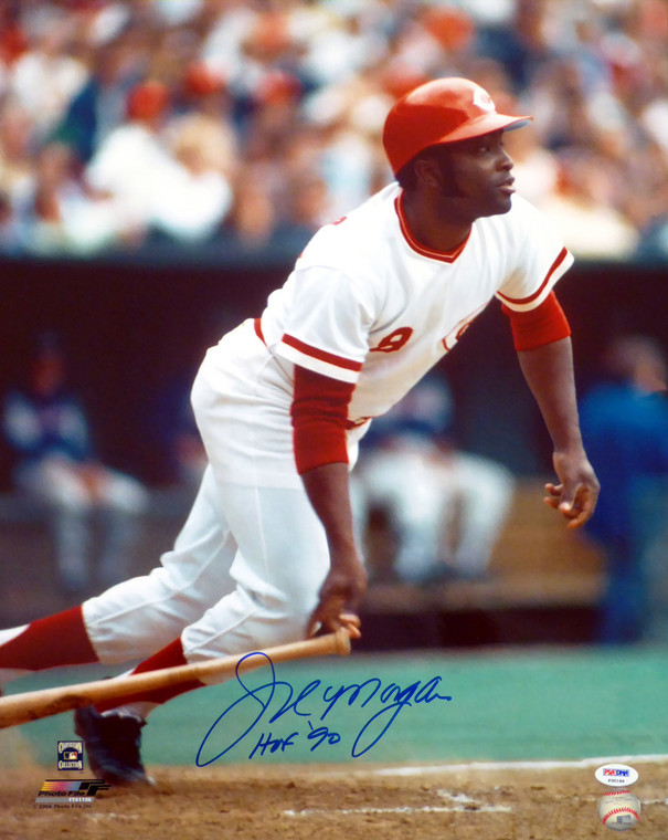 Joe Morgan Autographed Photo - Cincinnati Reds 16x20 color inscribed "HOF 90" PSA/DNA