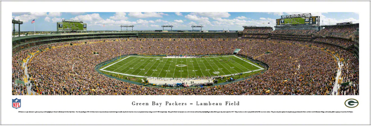 Green Bay Packers Panoramic Poster of Lambeau Field (Day)