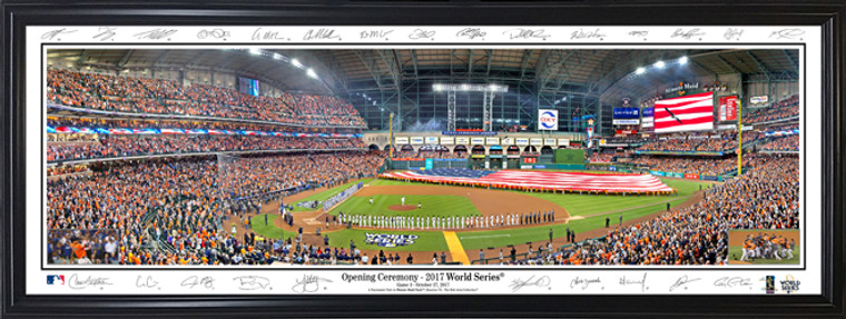 Houston Astros - Game 3 2017 World Series Panorama with facsimile signatures