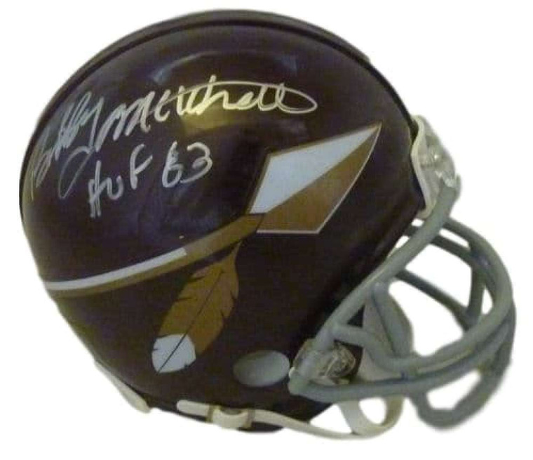 Bobby Mitchell Autographed Mini Helmet - Washington Redskins Riddell w/HOF 83 JSA