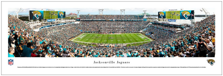 Jacksonville Jaguars Panoramic Poster - TIAA Bank Field NFL Fan Cave Decor
