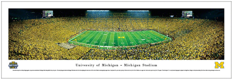 Michigan Wolverines Football Panoramic - Under the Lights vs Notre Dame
