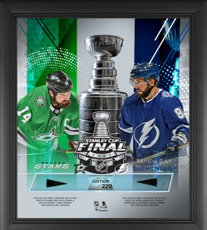 Dallas Stars vs. Tampa Bay Lightning NHL 2020 Stanley Cup Authentic Framed 15 x 17 Final Bound Dueling Match-Up Collage-Limited Edition