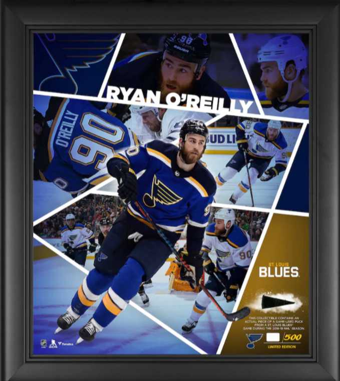 Ryan O'Reilly St. Louis Blues Framed 15" x 17" Impact Player Collage with a Piece of Game-Used Puck - Limited Edition