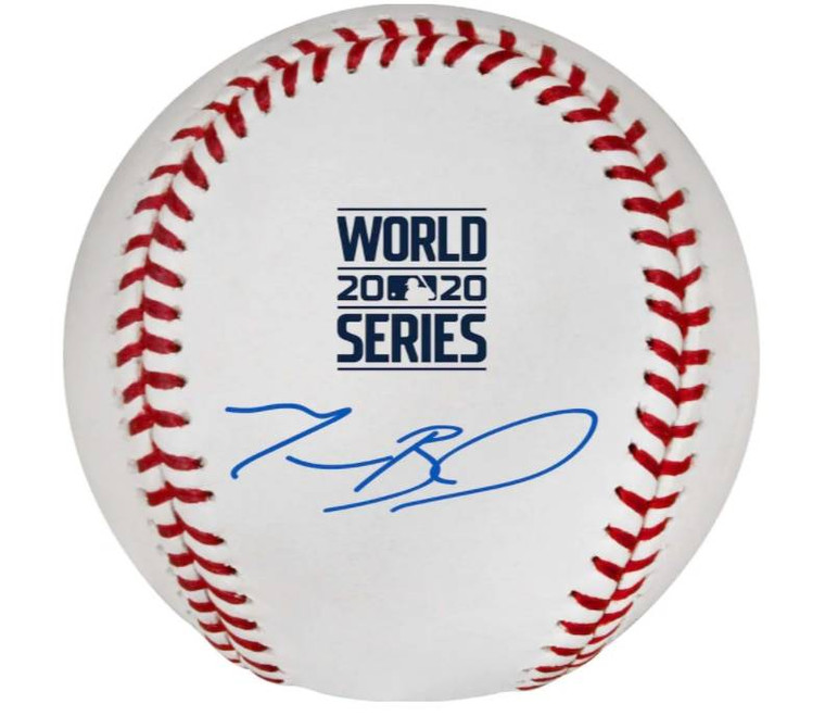 Mookie Betts LA Dodgers 2020 MLB World Series Champions Autographed World Series Logo Baseball