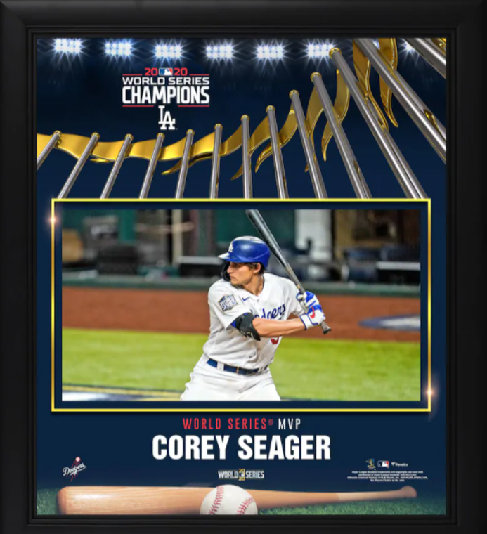 Corey Seager LA Dodgers Framed 2020 World Series MVP Collage 15 x 17