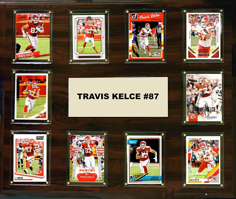 Travis Kelce Kansas City Chiefs 15 x 18 10 Card Plaque