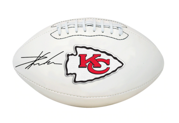 Travis Kelce Kansas City Chiefs Autographed Wilson White Panel Football 