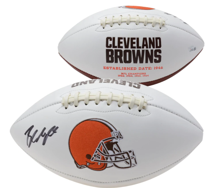 Baker Mayfield Cleveland Browns Signed White Panel Football 