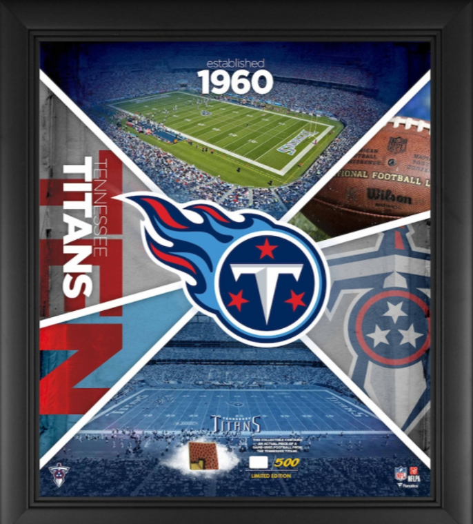 Tennessee Titans Framed 15" x 17" Team Impact Collage with a Piece of Game-Used Football - Limited Edition