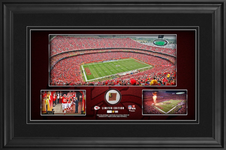 Kansas City Chiefs Framed Stadium Panoramic Collage with Game-Used Football - Limited Edition