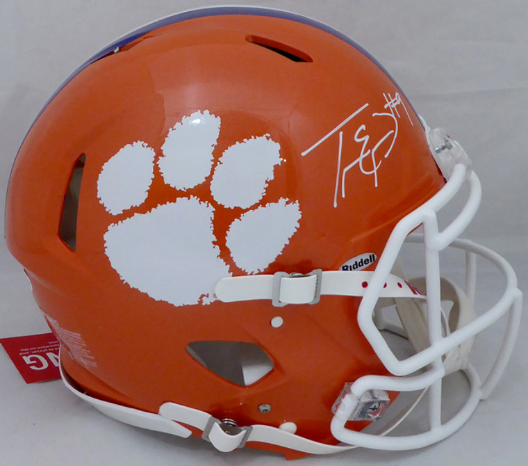 Travis Etienne Clemson Tigers Signed Orange Full Size Authentic Speed Helmet