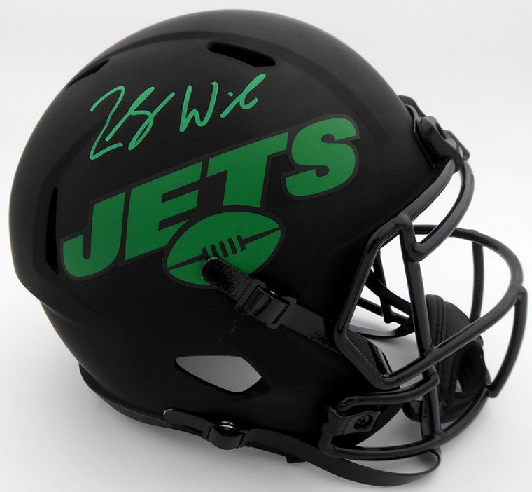 Zach Wilson New York Signed Jets Eclipse Black Full Size Replica Speed Helmet