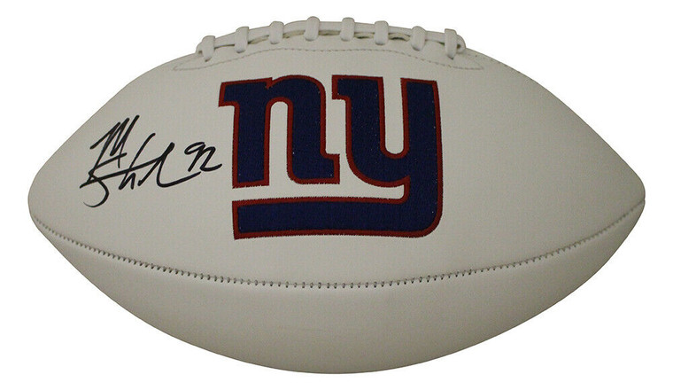 Michael Strahan New York Giants Autographed White Logo Football