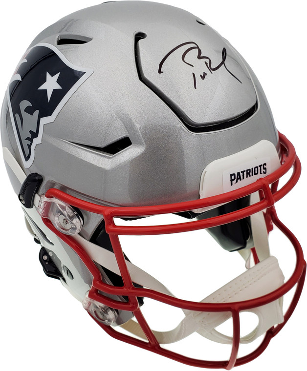 Tom Brady New England Patriots Signed Silver Full Size Authentic Hyper Speed Flex Helmet 