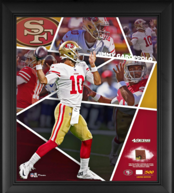 Jimmy Garoppolo San Francisco 49ers Framed Impact Player Collage with a Piece of Game-Used Football - Limited Edition of 500