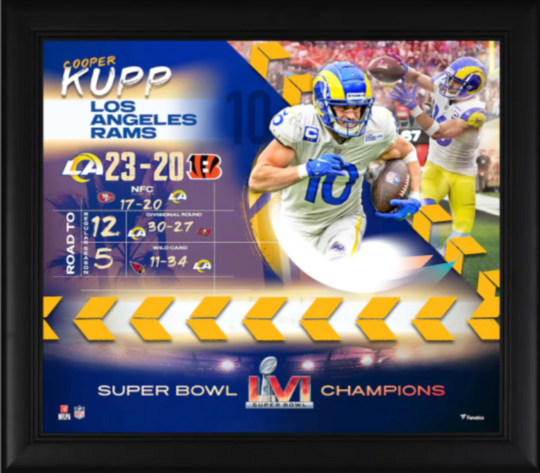 Cooper Kupp Los Angeles Rams Super Bowl LVI Champions Sublimated Plaque with Replica Ticket