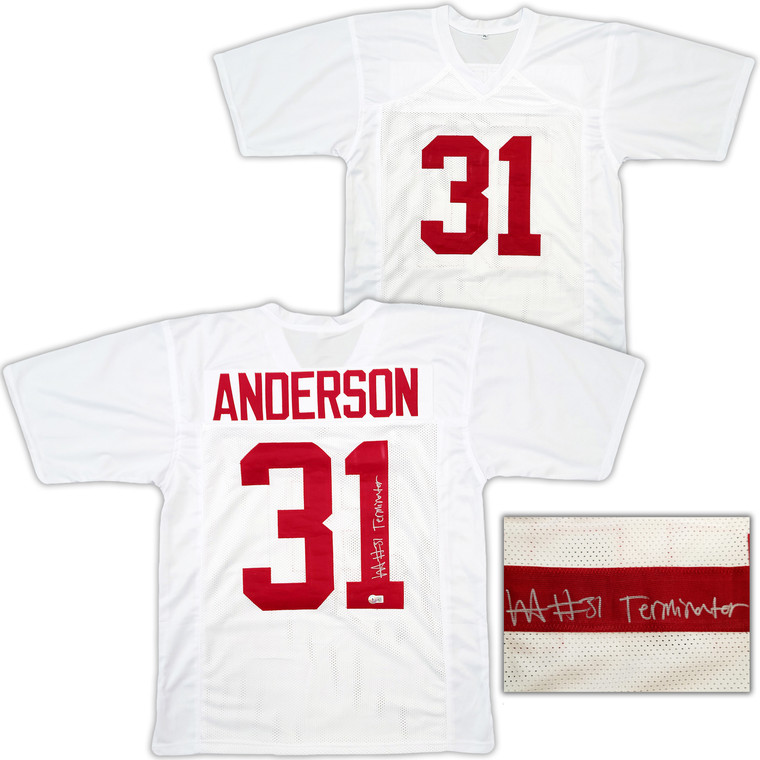 Will Anderson Alabama Crimson Tide Signed White Jersey "Terminator" 