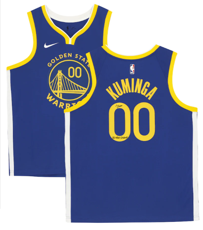 Jonathan Kuminga Golden State Warriors 2022 NBA Finals Champions Signed Icon Nike Royal Swingman Jersey with ''22 NBA Champ'' Inscription