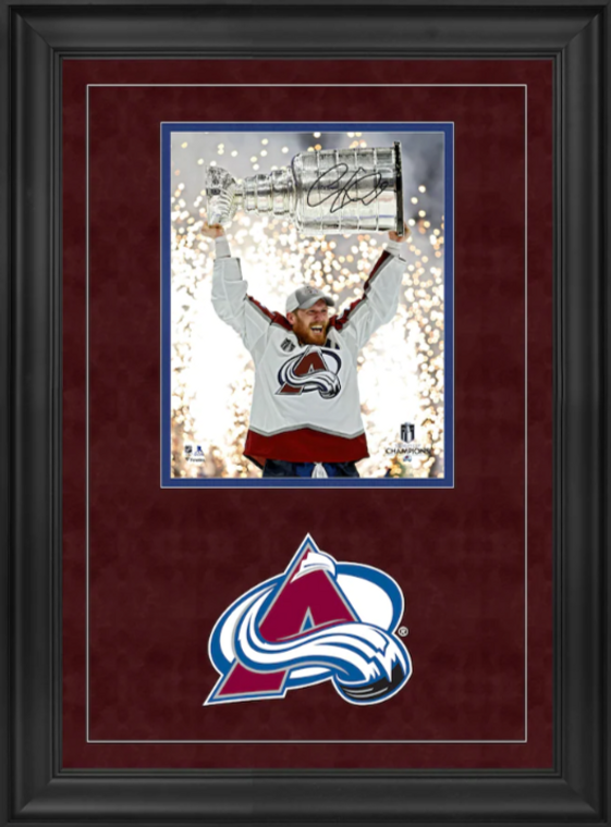 Gabriel Landeskog Colorado Avalanche Deluxe Framed Autographed 2022 Stanley Cup Champions 8" x 10" Raising Cup Photograph