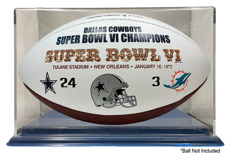 Cowboys Acrylic Full Size Football Display Case - UV Protection