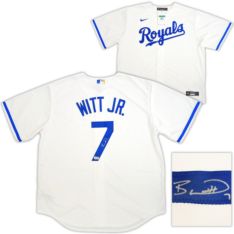 Bobby Witt Jr. Kansas City Royals Autographed White Nike Jersey Size XL 