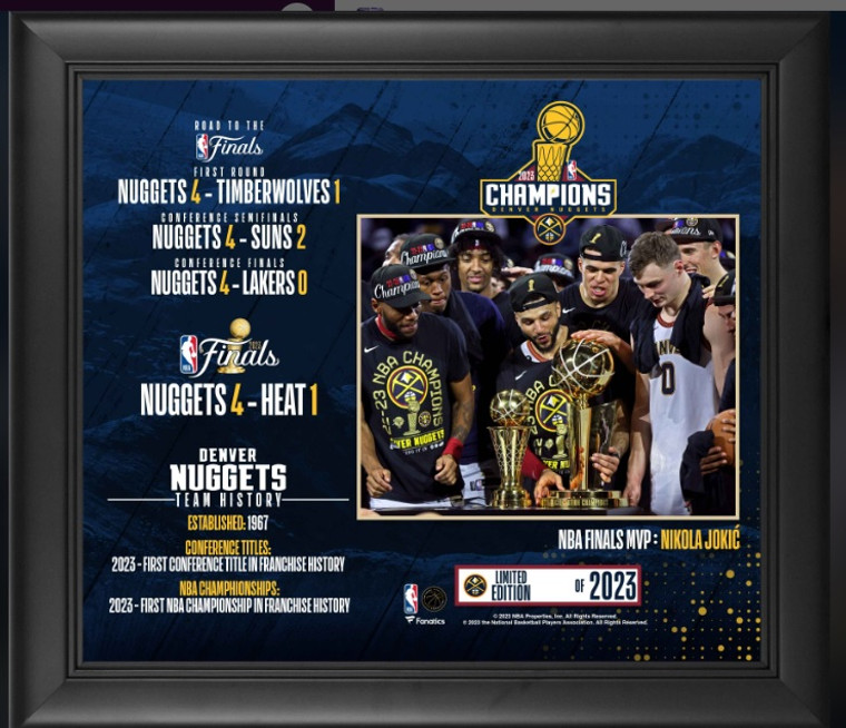 Denver Nuggets NBA Champions Framed Collage Exclusive Limited Edition