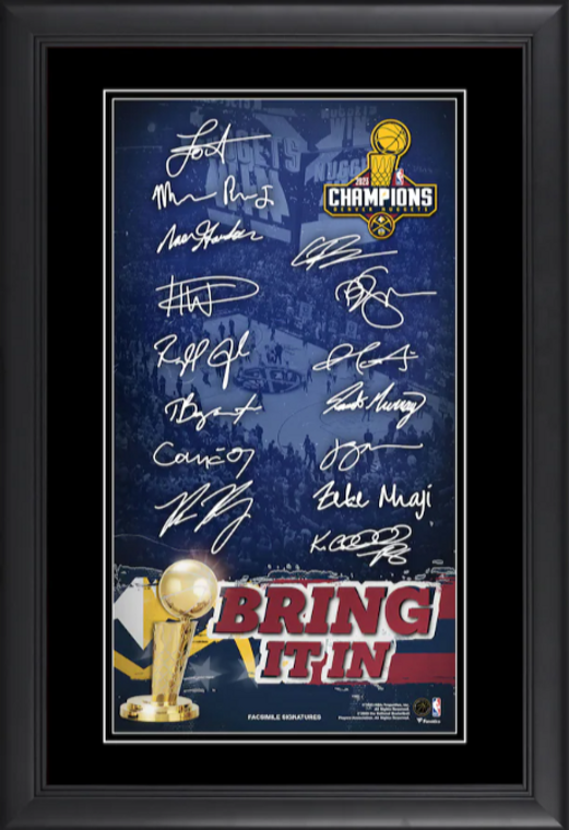 Denver Nuggets Framed 2023 NBA Finals Champions Collage with Facsimile Signatures