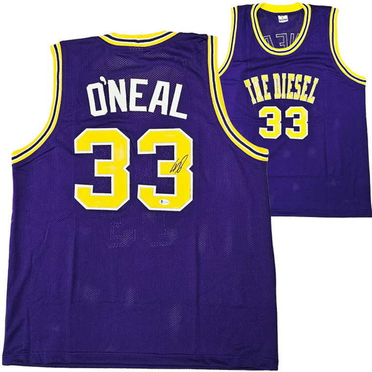Shaquille Shaq O'Neal LSU Tigers Signed Purple Custom Jersey