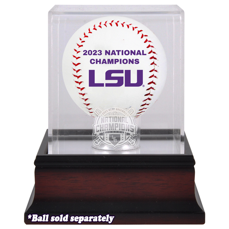 LSU Tigers 2023 Baseball National Champion Logo Mahogany Display Case