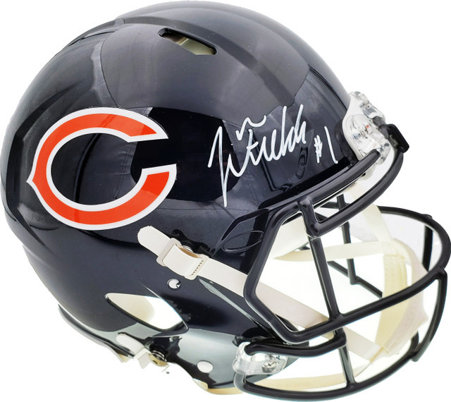 Shop Justin Fields Autographed Chicago Bears Blue Full Size