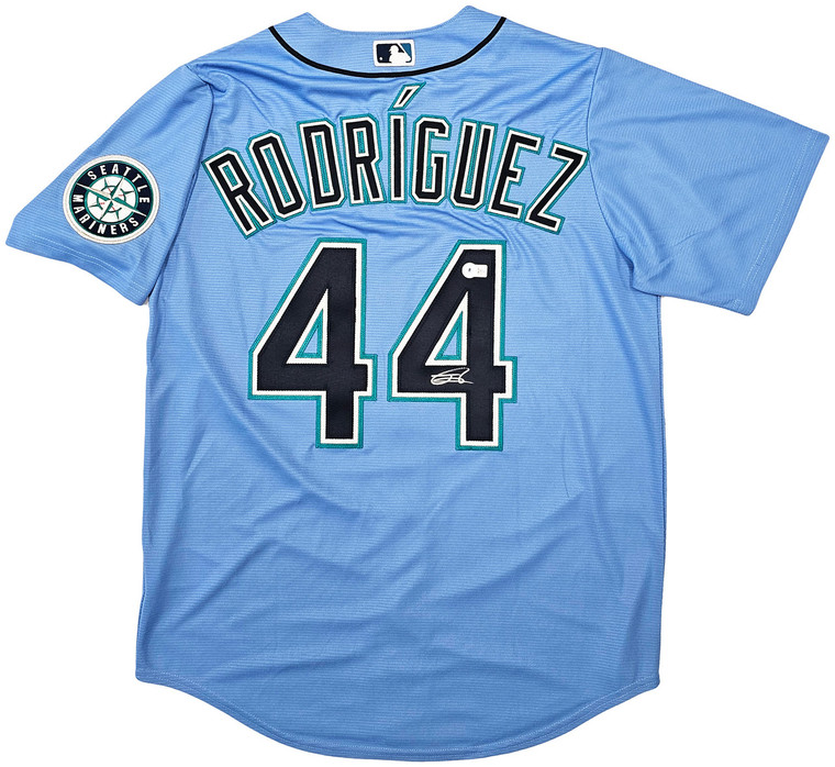 Seattle Mariners Julio Rodriguez Autographed Light Blue Nike Jersey Size Large