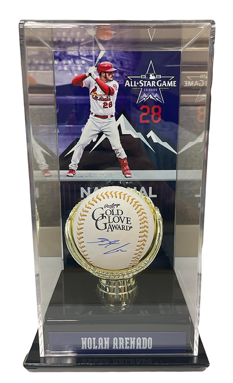 Nolan Arenado St. Louis Cardinals Gold Glove Signed Baseball with Display Case