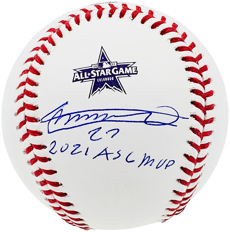 Vladimir Guerrero Jr. Autographed Official 2021 All Star Game Baseball Toronto Blue Jays "2021 ASG MVP"Blue Jays