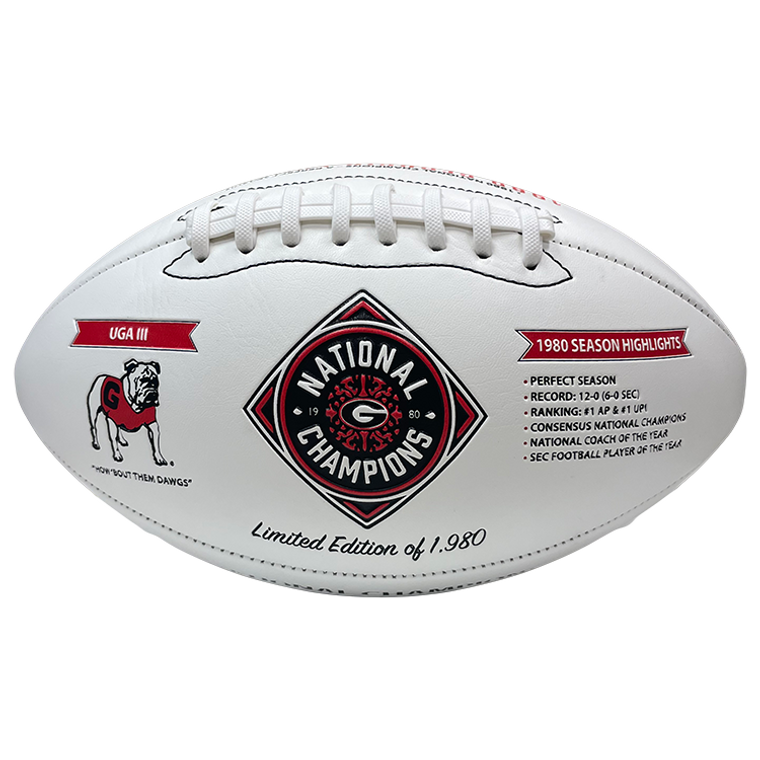 Georgia Bulldogs 1980 National Champions Limited Edition Exclusive Football